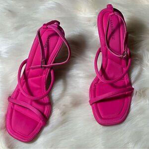 Pink Elegant Heels with Strappy Design
